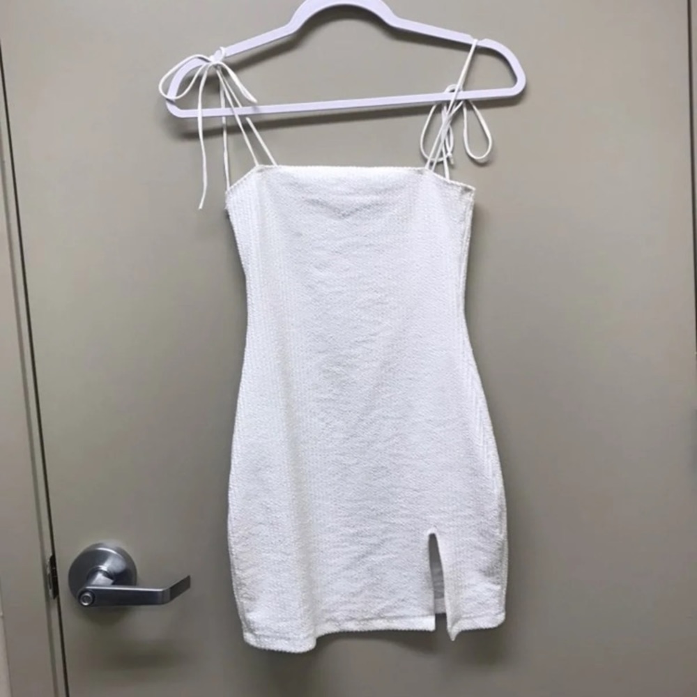Urban Outfitters White Bodycon Tie Dress